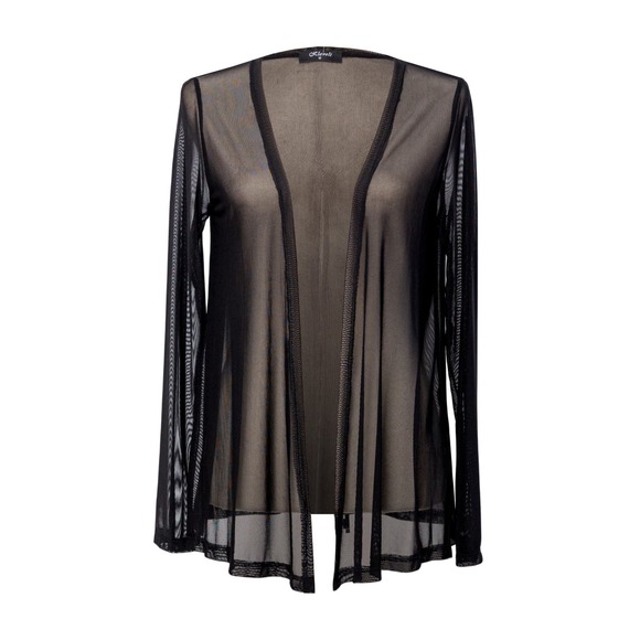 Women's Sheer Black Cardigan Size L Long Sleeve NWT - Picture 1 of 3